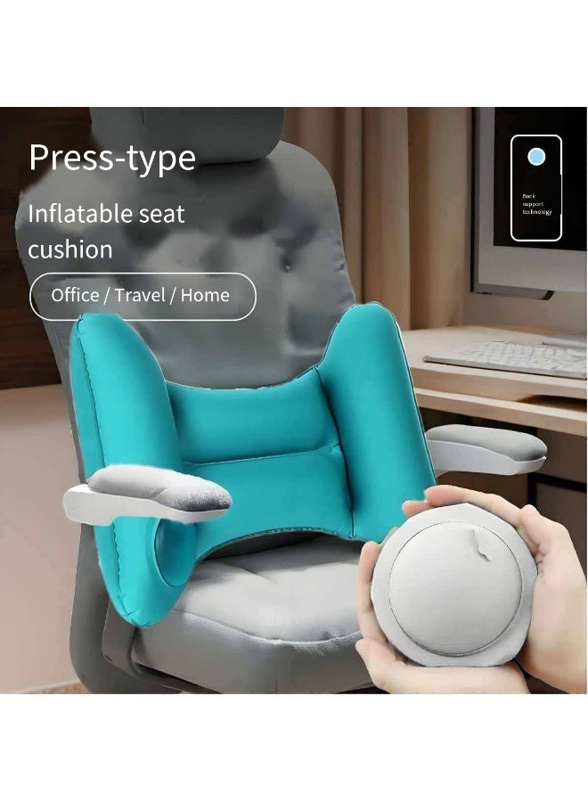 Press-Type Inflatable Lumbar Support, Portable Foldable Back Cushion, Office/Travel/Home Car Backrest - Image 2