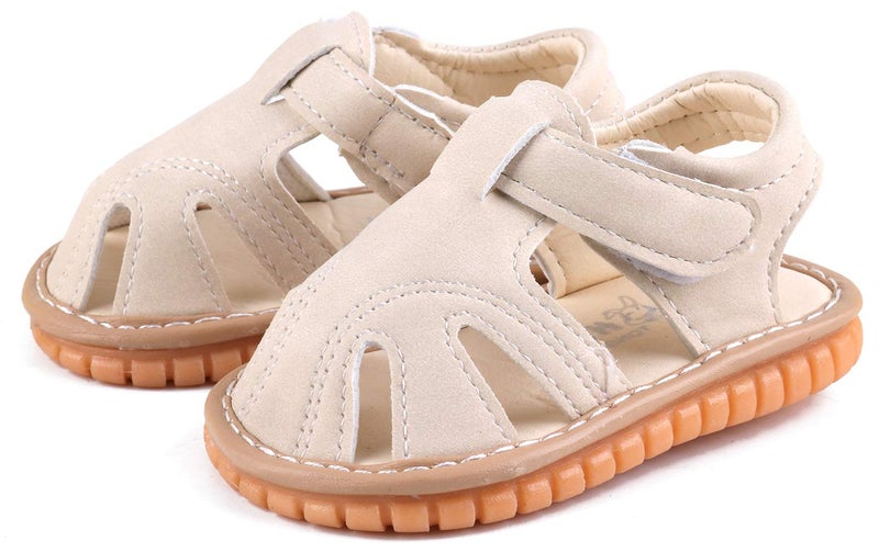 CINDEAR Baby Boys Girls Squeaky Sandals Summer Closed-Toe Anti-Slip Premium Rubber Sole Toddler First Walkers Shoes 1301-BG18 - Image 5