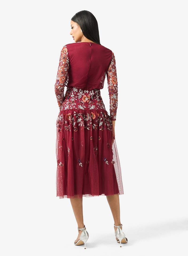 Frock and Frill Mesh Detailed Embellished Dress - Image 2