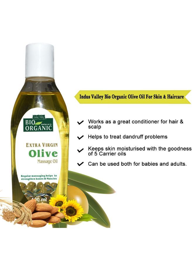 Indus Valley 100% Organic, Natural Combo Of Cold Pressed Almond Oil & Extra Virgin Olive Oil (100Ml+100Ml= 200Ml) - Image 2