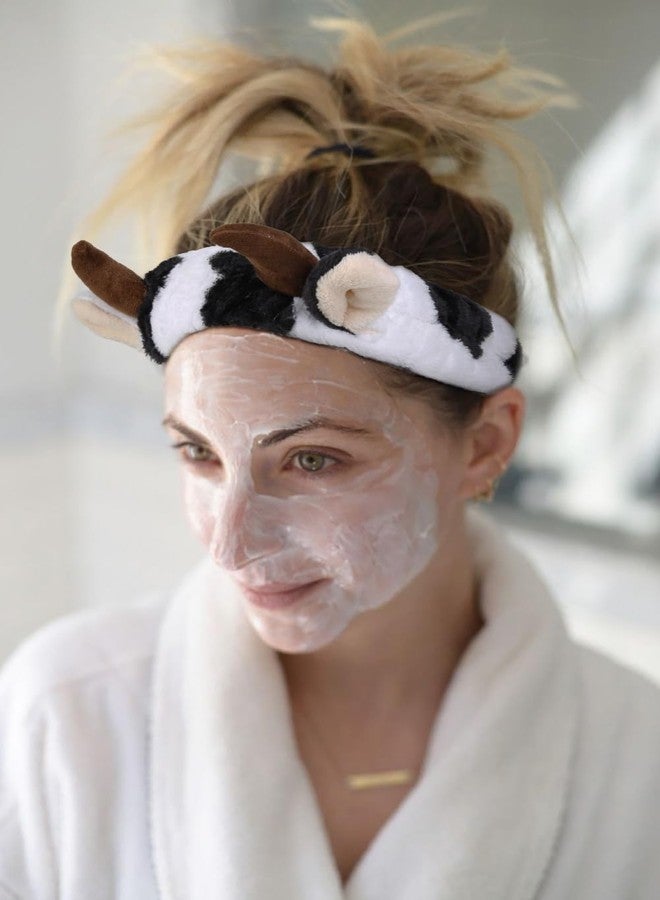AIBFRID 2PCS Cow Spa Headband Skincare Headbands Make Up Hairband for Washing Face Cute Animal Head Band for Women Girls - Image 4