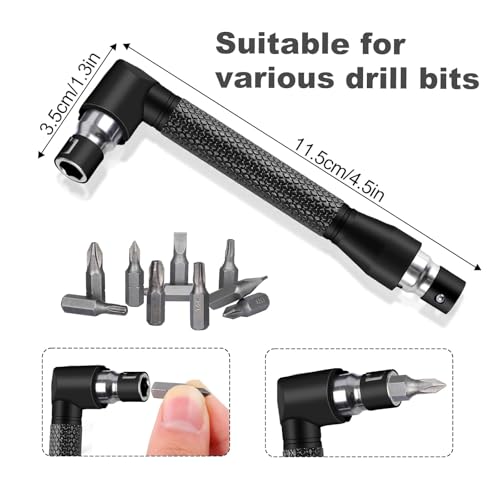 CIGOTU 18Pcs Flexible Drill Bit Extension Include 3Pcs Rotatable Socket Adapter 2Pcs 105 Right Angle Drill Attachment 10 Short Screwdriver Bits 90 Angled Bits and 2 Bendable Extension Tool - Image 3