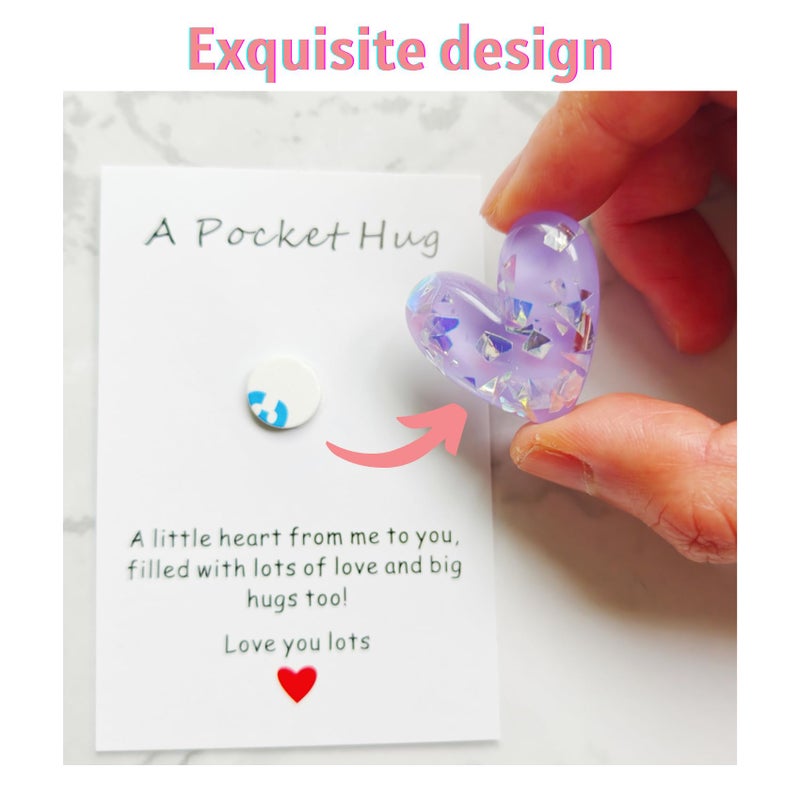 YOJO Pocket Hug Heart with Greeting Cards, Long Distance Relationship Gifts, Gifts for Boyfriend Girlfriend, I Love You Gift for Him Her (Blue) - Image 2