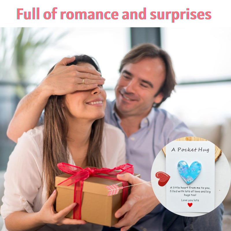 YOJO Pocket Hug Heart with Greeting Cards, Long Distance Relationship Gifts, Gifts for Boyfriend Girlfriend, I Love You Gift for Him Her (Blue) - Image 4