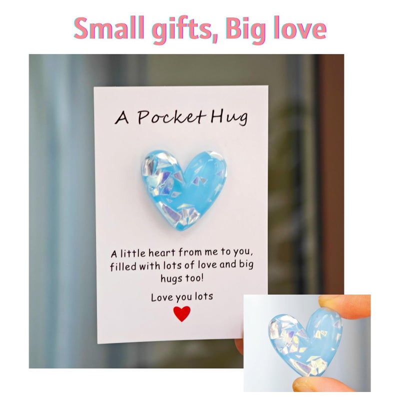YOJO Pocket Hug Heart with Greeting Cards, Long Distance Relationship Gifts, Gifts for Boyfriend Girlfriend, I Love You Gift for Him Her (Blue) - Image 5