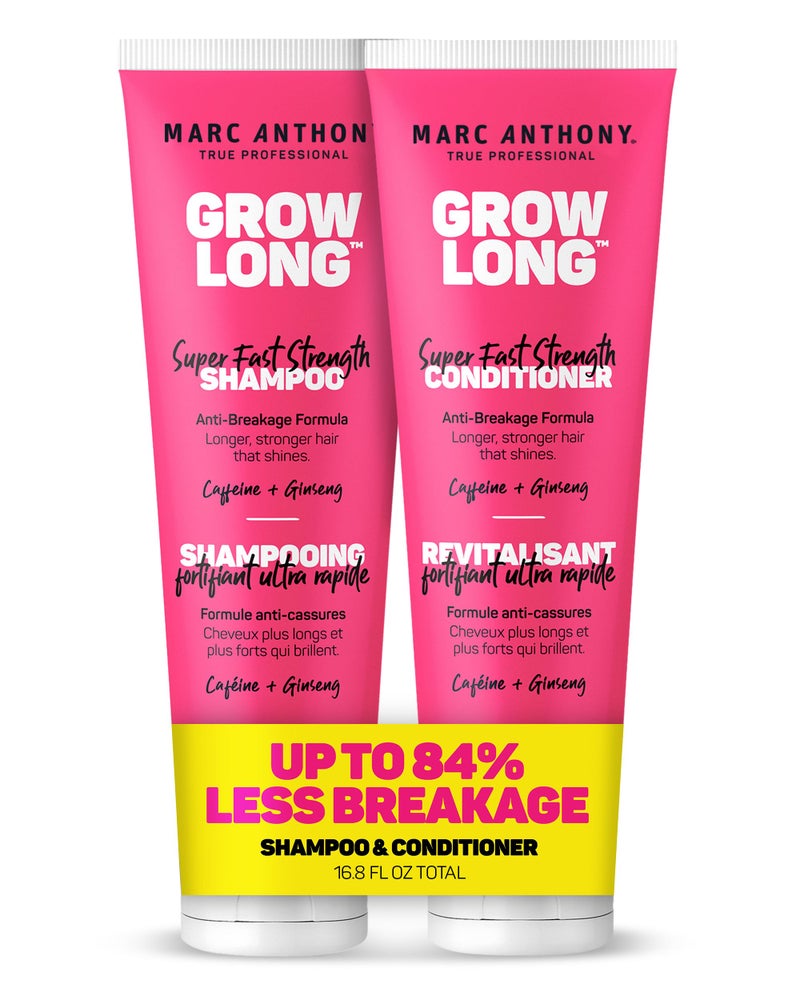 Marc Anthony Shampoo and Conditioner Set Grow Long Biotin AntiFrizz Deep Conditioner For Split Ends Breakage Vitamin E Caffeine Ginseng for Curly Dry Damaged Hair - Image 1