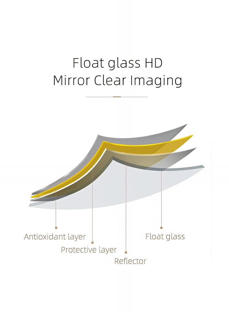 Taimi Rectangular Mirror 120x30cm with Rounded Edges, Full Length Mirror with Stand and Metal Frame, Floor Mirror, Wall Mirror Hanging or Tilt for Living Room, Bedroom, Entryway White - Image 5