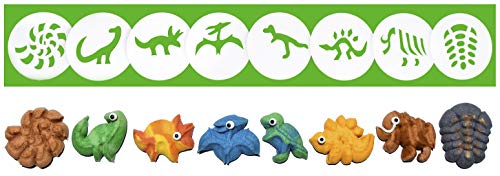 Impress! cookie press disks Impress Cookie Press Disks – Dinosaurs & Fossils Set of 8, Food Safe Plastic Shapes w/Trilobite, T-Rex, & More, Fits Many Manual Models - See Disk Sizing Image to ensure fit with your press - Image 1