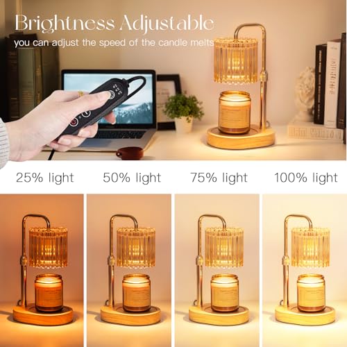 Candeldo Candle Warmer Lamp with Timer: Gold Candle Warming Lamp Height Adjustable Wax Melt Warmer Dimmable Modern New Home Bedroom Decor Housewarming Gift for Women - Image 4