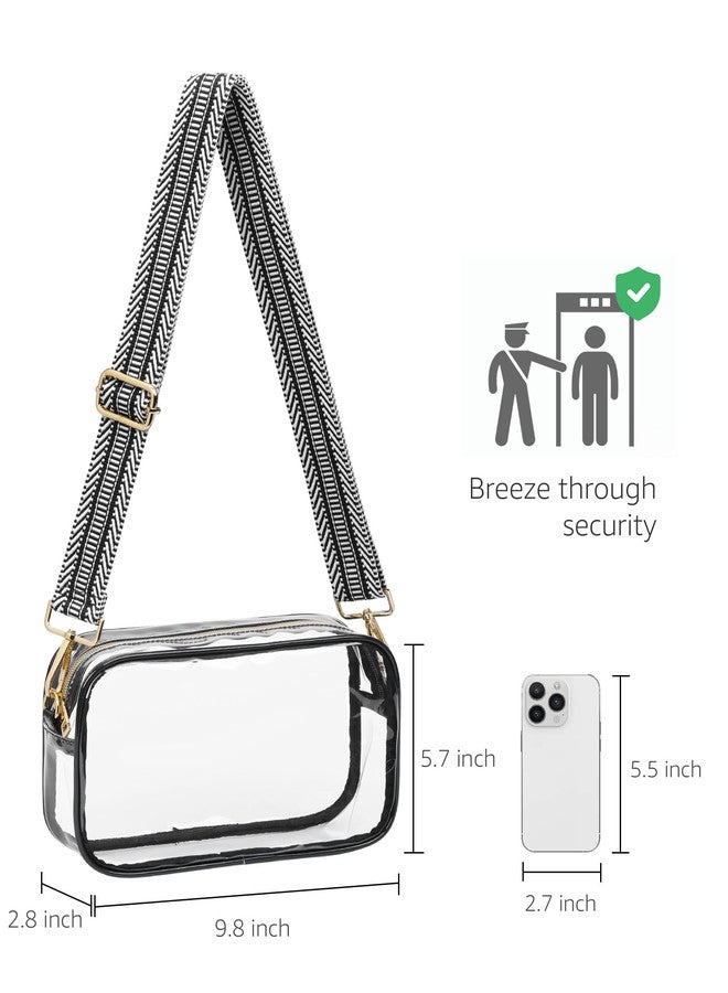 Bulado Clear Bag for Stadium Events, Clear Purses for Women with Adjustable Strap, Crossbody Bag Stadium Approved for Sports, Black - Image 4