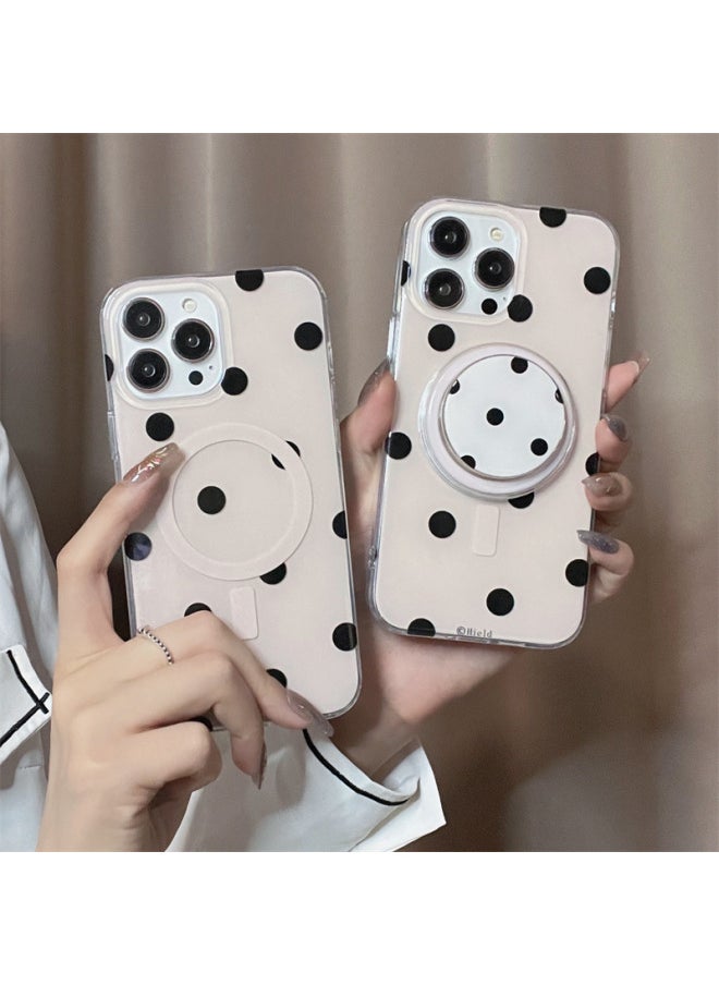 Generic - Simple Fresh Polka Dot Magnetic Suction For Iphone15ProMax Double-sided For Iphone 14/13 Phone Case For IP12P-Color:Magnetic Stand + Oil Painting Animal Elephant Sm-Applicable Model:For Iphone 12Pro - Image 1