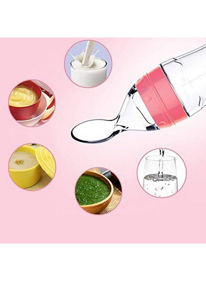 Safe-O-Kid 2 Easy Squeezy Silicone Food Feeder Feeder Spoon (Soft Tip) Bottlepink 90Ml Pack Of 2 - Image 4