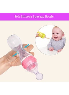 Safe-O-Kid 2 Easy Squeezy Silicone Food Feeder Feeder Spoon (Soft Tip) Bottlepink 90Ml Pack Of 2  - Image 3