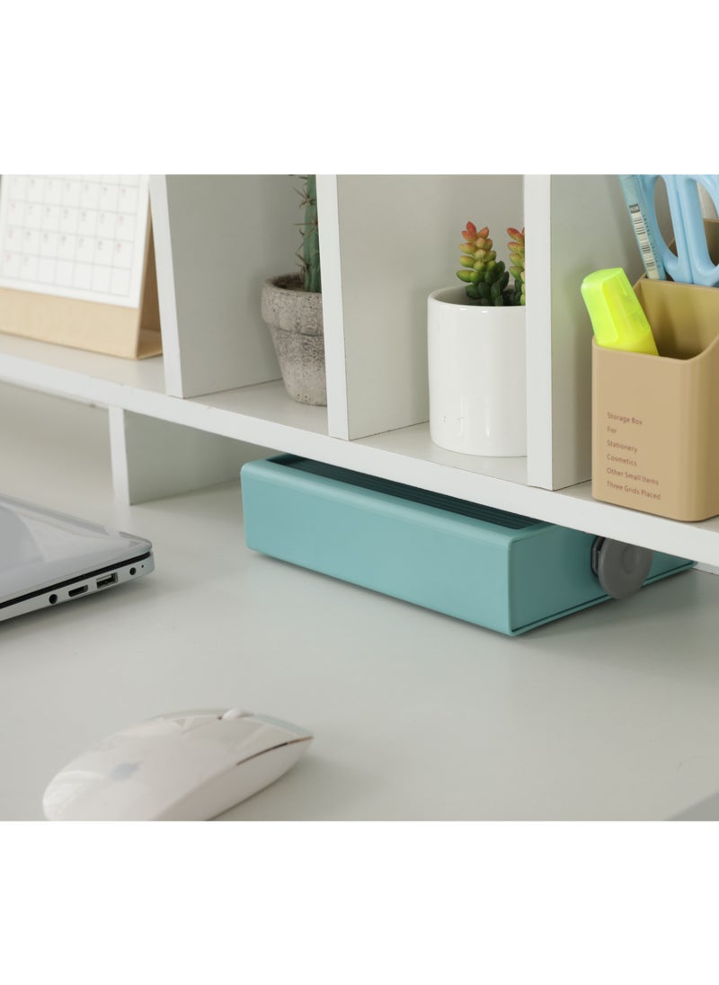 JANTENS - Adjustable Height Study Desk with Hutch Bookshelf White 100x85x50 cm - Image 1
