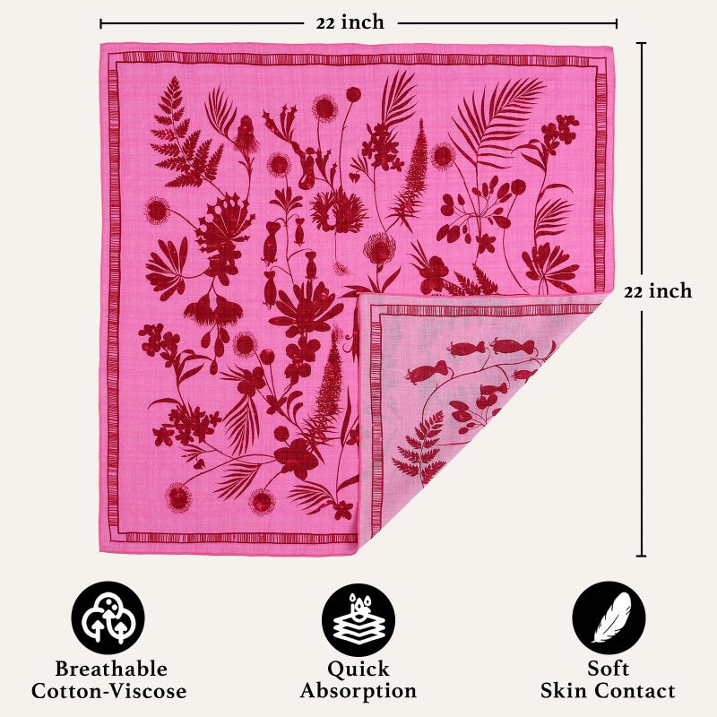 THENEXTLOVE Soft Cotton Viscose Bandana 22''x22'' for Women and Men Multi-purpose Headband Hair Scarf Handkerchief as Gifts(C3-Pretty in Pink) - Image 2