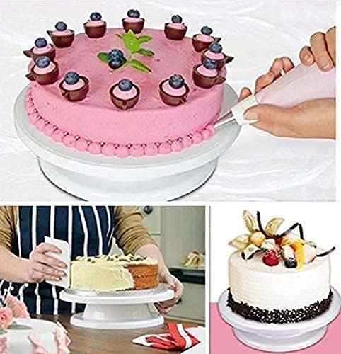 TRIVESH TRIVESH Cake Decorating Items Plastic Baking Tools Set Cake Turning Table 12 Numbered Cake Decorating Tips 3 Icing Spatula 3 Icing Smoother 1 Silicone Piping Bag and 1 CouplerMulti Colored - Image 2