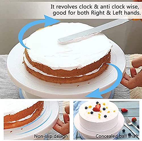 TRIVESH TRIVESH Cake Decorating Items Plastic Baking Tools Set Cake Turning Table 12 Numbered Cake Decorating Tips 3 Icing Spatula 3 Icing Smoother 1 Silicone Piping Bag and 1 CouplerMulti Colored - Image 3