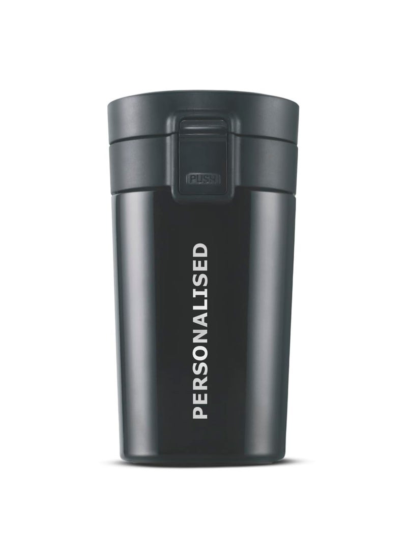 BOROSIL Borosil Coffeemate 300 ml Personalised/Customized Mug with Engraved Name & Logo | Stainless Steel Vacuum Insulated Flask, Black | 8 Hrs Hot & 14 Hours Cold | Ideal for Personal & Corporate Gifting  - Image 1