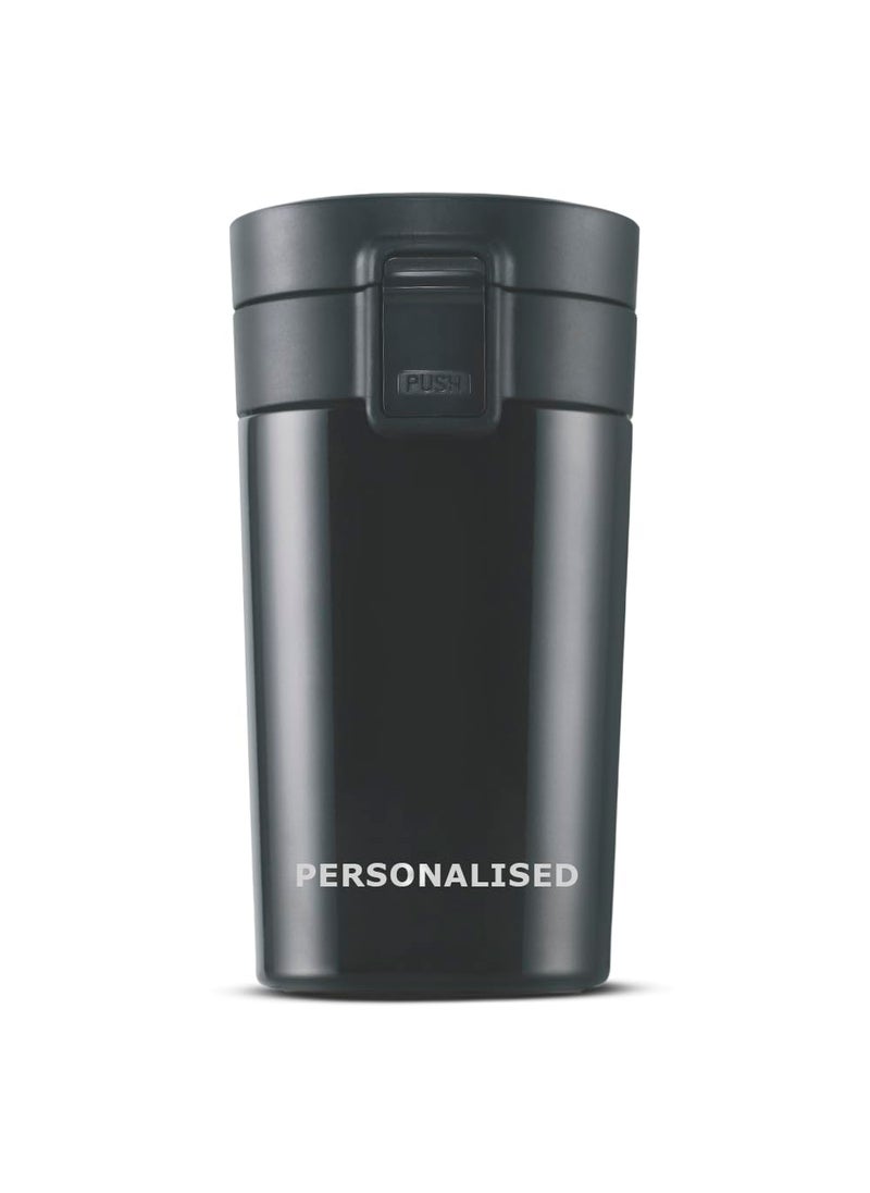BOROSIL Borosil Coffeemate 300 ml Personalised/Customized Mug with Engraved Name & Logo | Stainless Steel Vacuum Insulated Flask, Black | 8 Hrs Hot & 14 Hours Cold | Ideal for Personal & Corporate Gifting  - Image 2