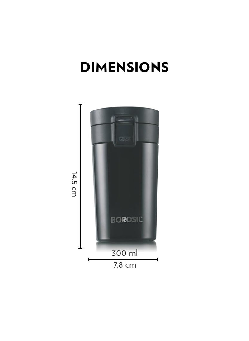BOROSIL Borosil Coffeemate 300 ml Personalised/Customized Mug with Engraved Name & Logo | Stainless Steel Vacuum Insulated Flask, Black | 8 Hrs Hot & 14 Hours Cold | Ideal for Personal & Corporate Gifting  - Image 3