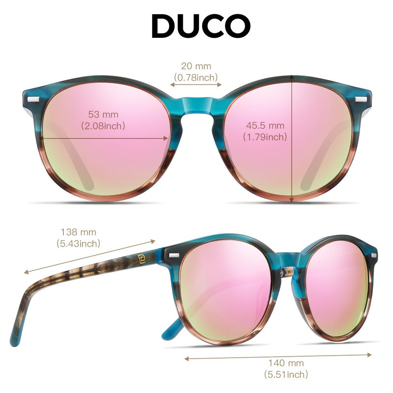 DUCO Polarized Sunglasses for Women Retro Round Women's Sunglasses Classic Vintage UV400 Shades DC1230 - Image 3