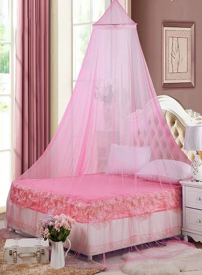 Eimilaly Bed Canopy Mosquito Net, Bed Canopy for Girls Room Decor - Insect Protection Hanging Canopy for Adults, Babies, Outdoor Camping, Pink/No Opening - Image 1