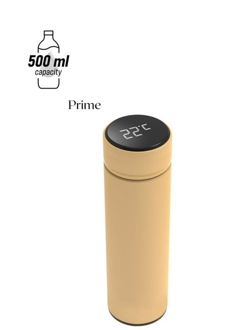 Smart Water Bottle Cup by Porodo With Temperature Indicator Up to 12 Hours of Thermal Insulation Sports Drink Flasks 500ml Touch Sensitive Display Non-Slip Base 17 Oz