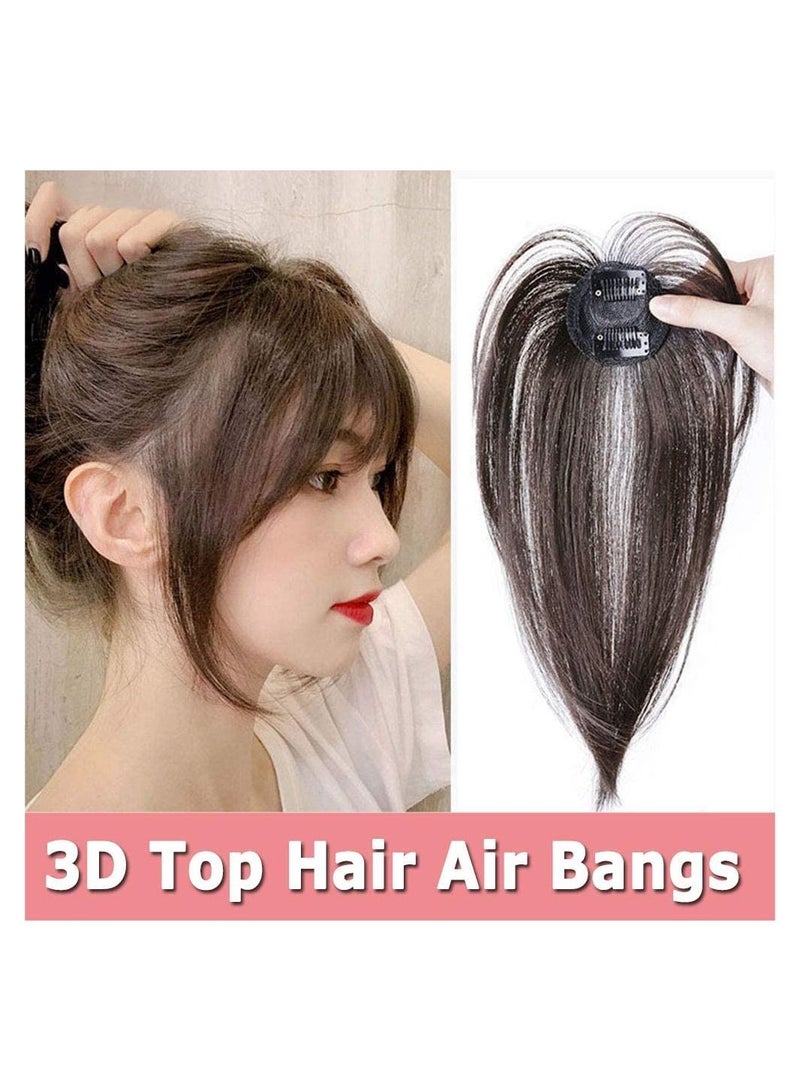 Estelle 3D Large Hair Bangs Clip 100 Natural Human Faux Bangs Clip on Bangs for Daily Wear Lightly Curved Brown - Image 5