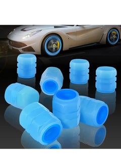 ECVV ECVV 12Pcs Luminous Tire Valve Stem Caps, Fluorescent Tire Air Cap Universal Stem Covers Car Accessories for SUV Trucks Motorcycles Trucks Bike (Blue)  - Image 1