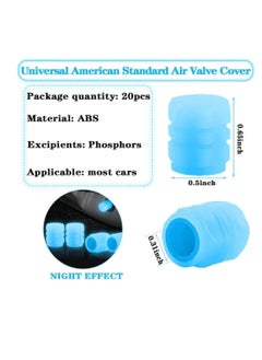 ECVV ECVV 12Pcs Luminous Tire Valve Stem Caps, Fluorescent Tire Air Cap Universal Stem Covers Car Accessories for SUV Trucks Motorcycles Trucks Bike (Blue)  - Image 3
