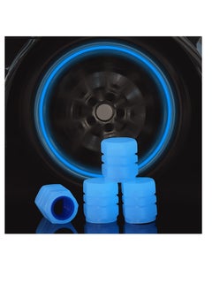 ECVV ECVV 12Pcs Luminous Tire Valve Stem Caps, Fluorescent Tire Air Cap Universal Stem Covers Car Accessories for SUV Trucks Motorcycles Trucks Bike (Blue)  - Image 2