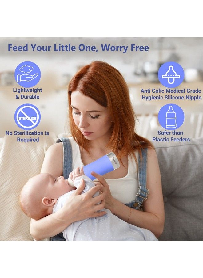 Speedex Stainless Steel Baby Feeding Bottle With Internal Ml Marking Silicon Grip (240 Ml) (3 Extra Nipple Free) - Image 4