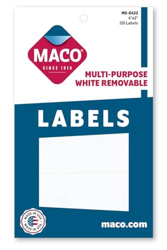 MACO White Rectangular Multi-Purpose Labels, 4 x 2 Inches, 120 Per Box (MS-6432) - Image 2