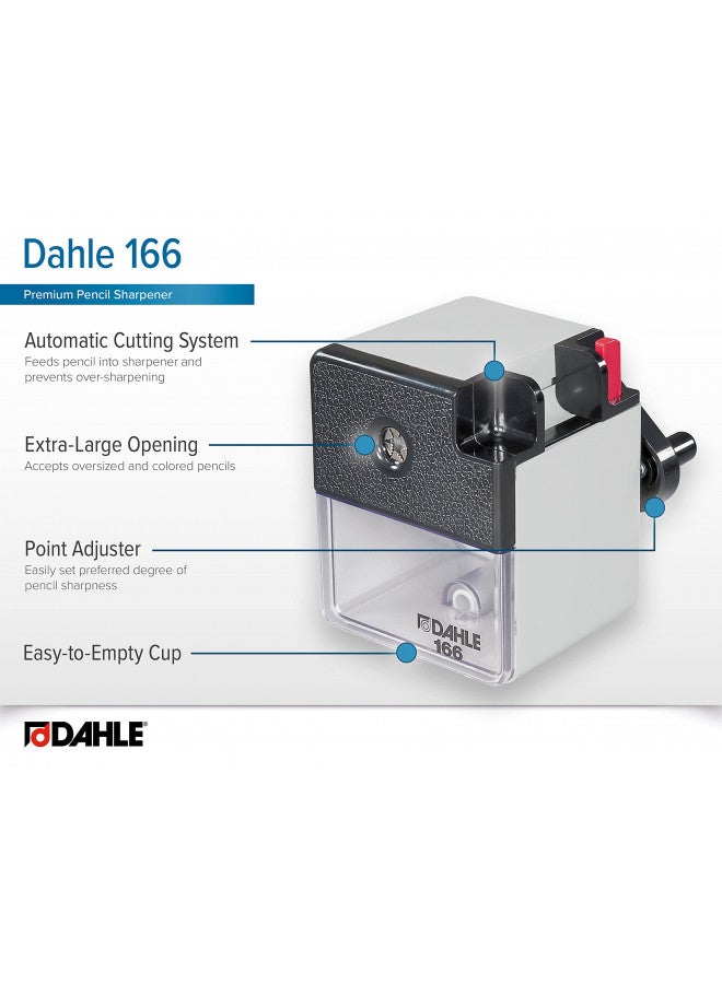 Dahle 166 Premium Pencil Sharpener w/Point Adjuster & Automatic Cutting System, Accepts Graphite & Oversized Artist Pencils - Image 4