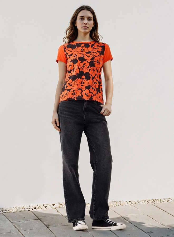 SP Characters Mickey Mouse Print T-shirt