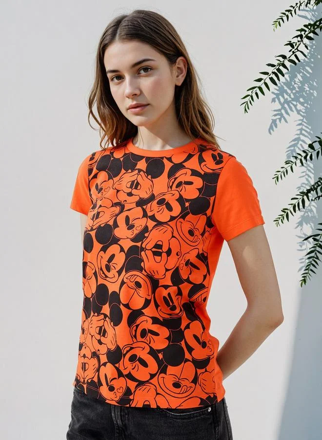 SP Characters Mickey Mouse Print T-shirt