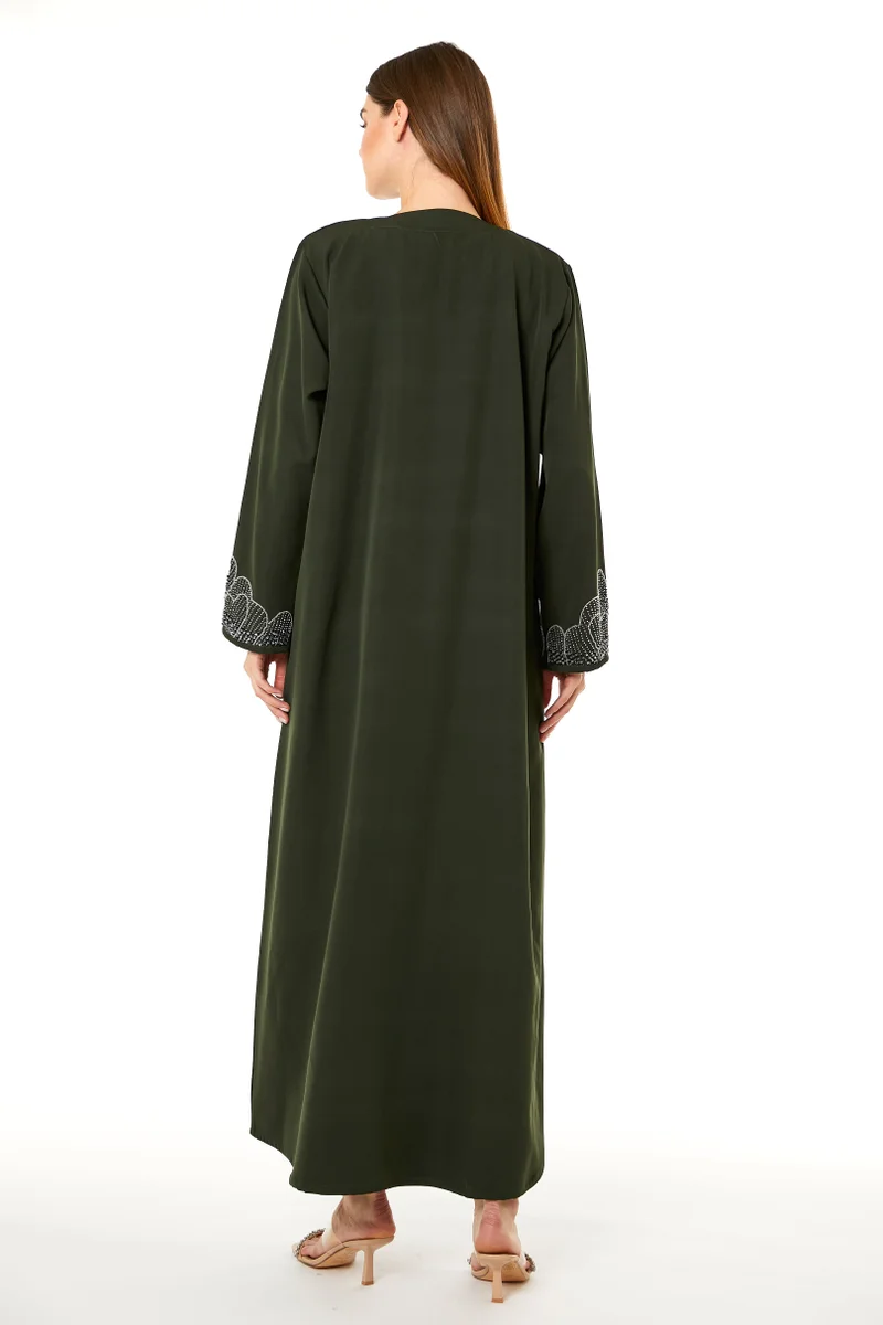 Moistreet  Embellished Open Front Abaya for Women | Best Price UAE