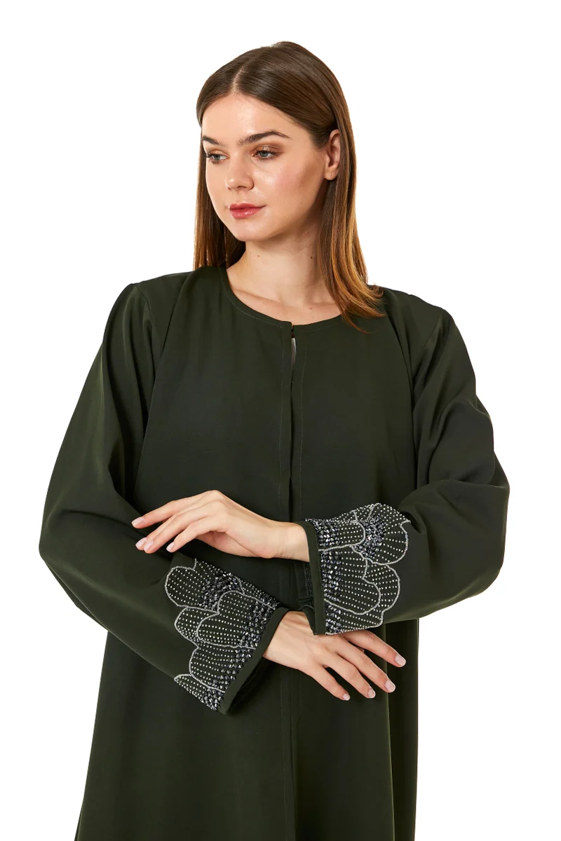 Moistreet  Embellished Open Front Abaya for Women | Best Price UAE