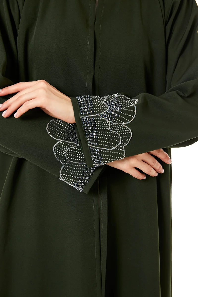 Moistreet  Embellished Open Front Abaya for Women | Best Price UAE