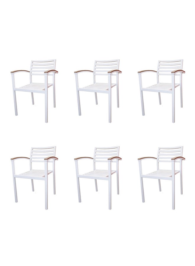 JILPHAR FURNITURE Jilphar Furniture Aluminum White Outdoor Chair 1288 set of 6pcs 