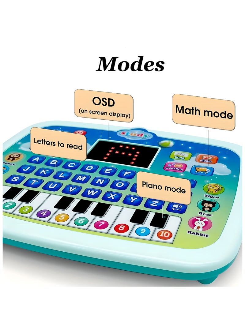 ستدي لوحة تعليمية للأطفال الصغار، لعبة تعليمية تفاعلية بشاشة، هدايا ممتعة، موسيقى/بيانو/أبجدية/أرقام/كلمات/تأمل/حيوانات للأطفال في الأعمار من 1 إلى 2 إلى 3 إلى 4 سنوات، لوحة تعليمية تفاعلية للأطفال الصغار، لعبة تعليمية تفاعلية - Image 3