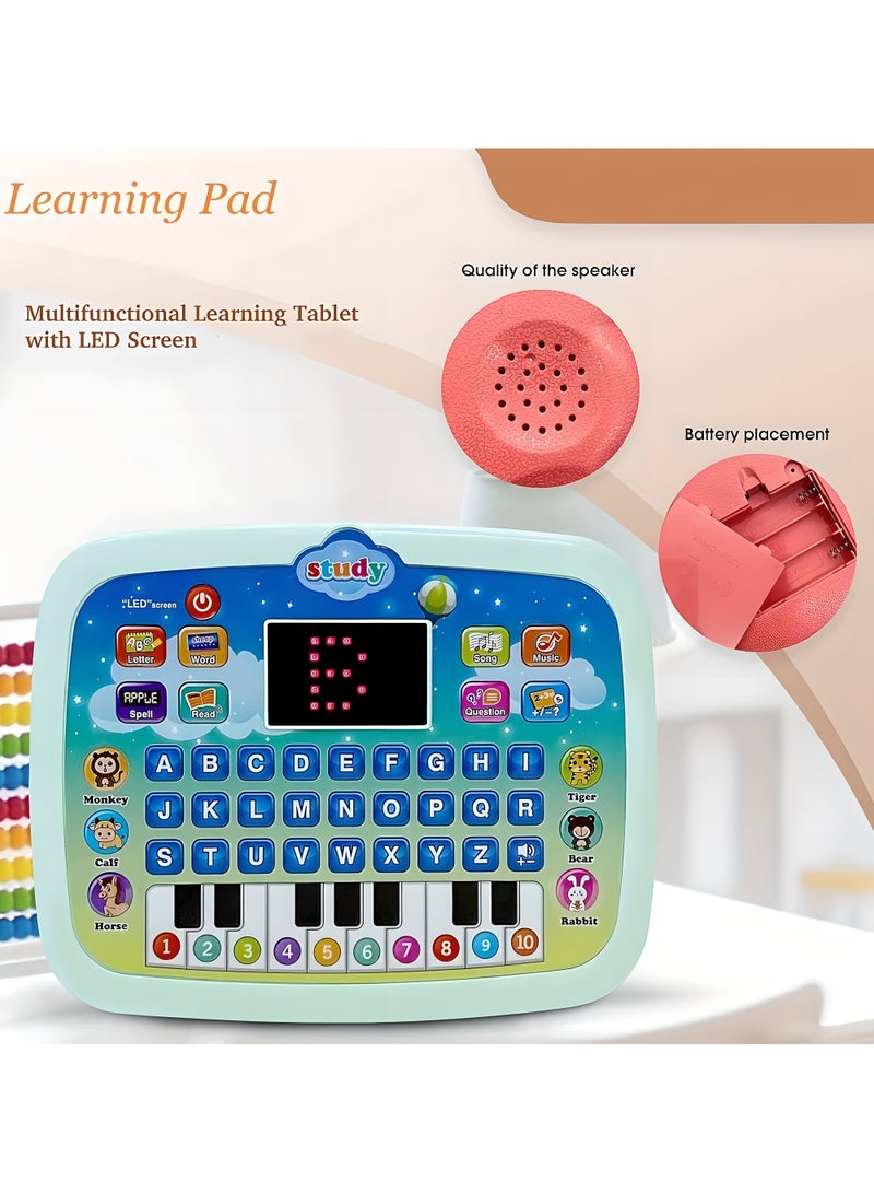 ستدي لوحة تعليمية للأطفال الصغار، لعبة تعليمية تفاعلية بشاشة، هدايا ممتعة، موسيقى/بيانو/أبجدية/أرقام/كلمات/تأمل/حيوانات للأطفال في الأعمار من 1 إلى 2 إلى 3 إلى 4 سنوات، لوحة تعليمية تفاعلية للأطفال الصغار، لعبة تعليمية تفاعلية - Image 4