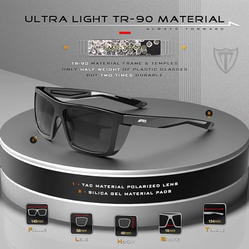 ATTCL Sports Polarized Sunglasses For Men Women Cycling Driving Fishing 100% UV Protection Sunglass 1124 C1-Back-All - Image 3