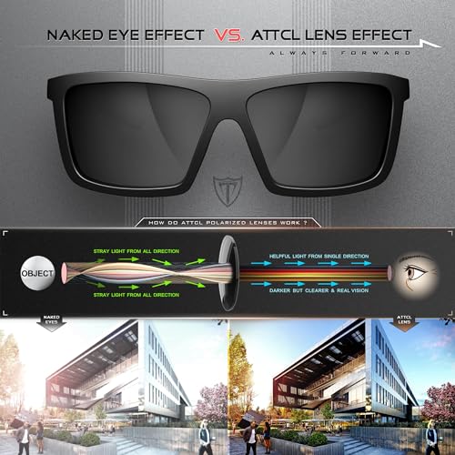 ATTCL Sports Polarized Sunglasses For Men Women Cycling Driving Fishing 100% UV Protection Sunglass 1124 C1-Back-All - Image 5