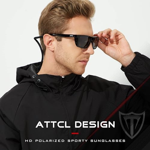 ATTCL Sports Polarized Sunglasses For Men Women Cycling Driving Fishing 100% UV Protection Sunglass 1124 C1-Back-All - Image 2