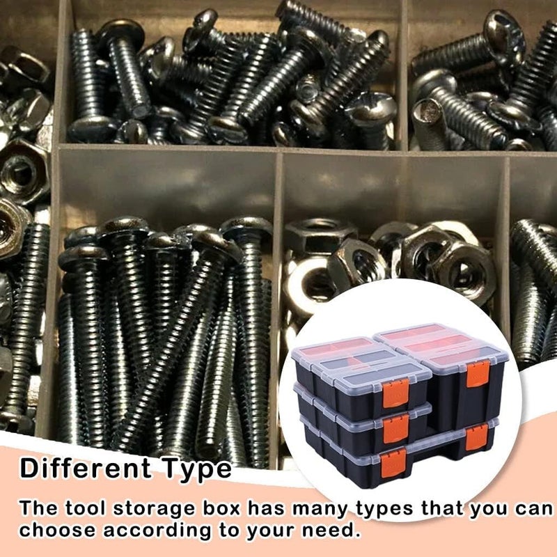 LASALE Toolbox Organizer Sets 4 Piece Hardware Parts Organizers Compartment Small Parts Organizer Versatile and Durable Storage Tool Box for Screws Nuts Parts - Image 3
