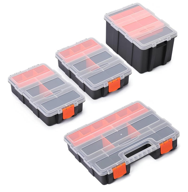 LASALE Toolbox Organizer Sets 4 Piece Hardware Parts Organizers Compartment Small Parts Organizer Versatile and Durable Storage Tool Box for Screws Nuts Parts - Image 4