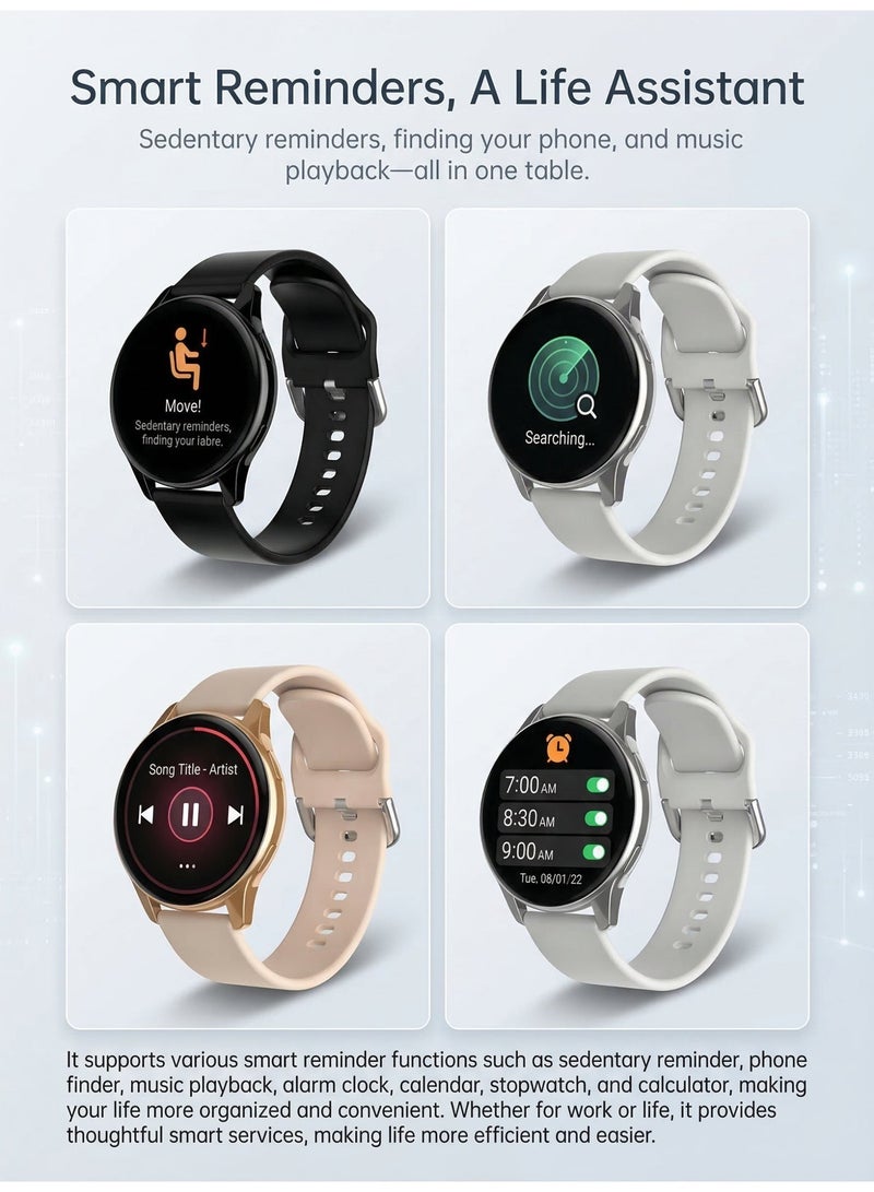 Round Screen T2 PRO Business smartwatch, waterproof fitness watch, Bluetooth calling, compatible with Android and iOS systems,  heart rate monitoring,Black. - Image 3