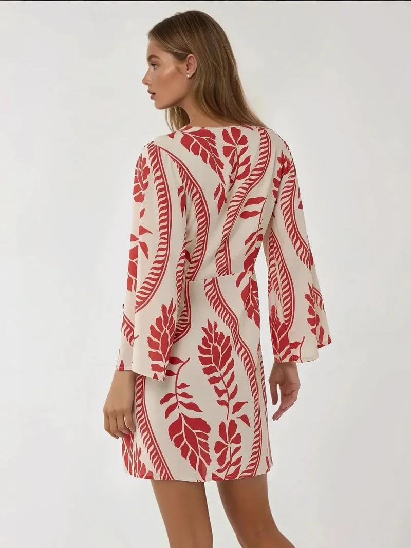 HICCUP Floral V-Neck Mini Dress
