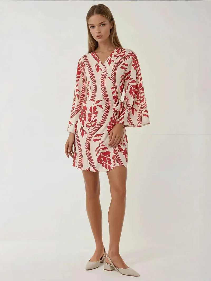 HICCUP Floral V-Neck Mini Dress